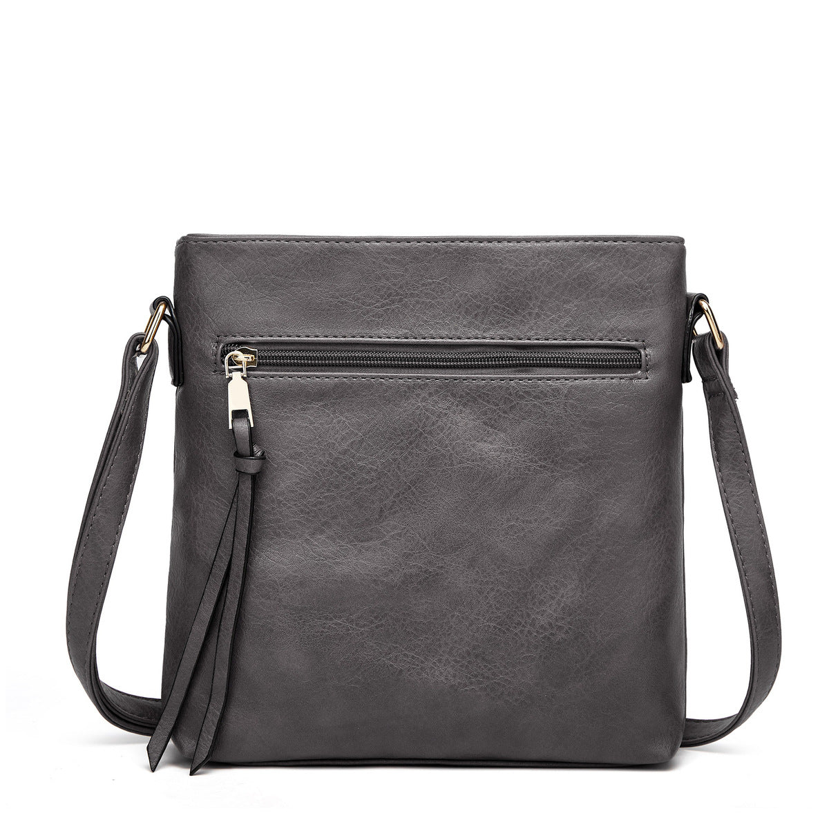 Women Autumn Retro Tassel Double Zipper Bucket Bag