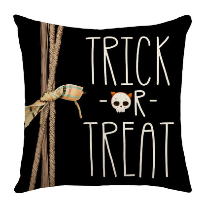 Halloween Cartoon Ghost Pumpkin Print Sofa Cushion Cover