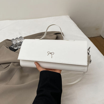 Women Fashion Small Solid Color Rectangular Shoulder Bag - Street Trend PU Material