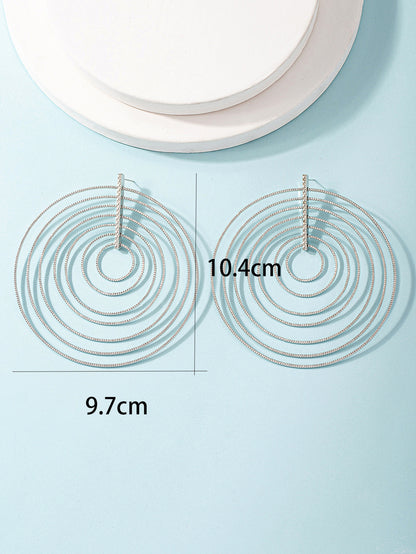 Multi-Layered Alloy Earrings Geometric Mori Style Jewelry