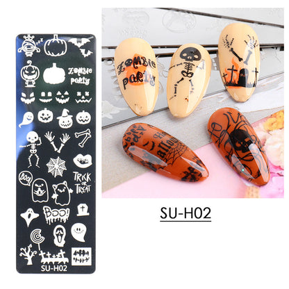 Halloween Series Pumpkin Skull Spider Web Nail Sticker