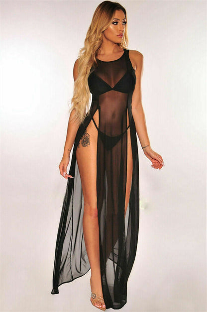 Vestido largo sexy de verano con abertura lateral para mujer