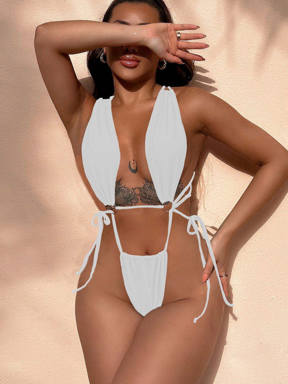 Solid Color Sexy Women Summer Vacation Swimsuit