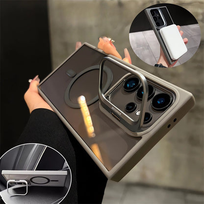 Magnetic Acrylic Phone Case with Metal Lens Bracket for Samsung
