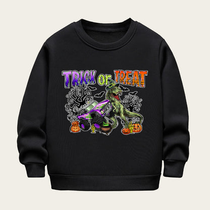 Kids Toddler Boys Girls Casual Halloween Print Fleece Sweatshirt