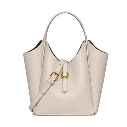 Sac à main décontracté en cuir à motif litchi de couleur unie pour femme