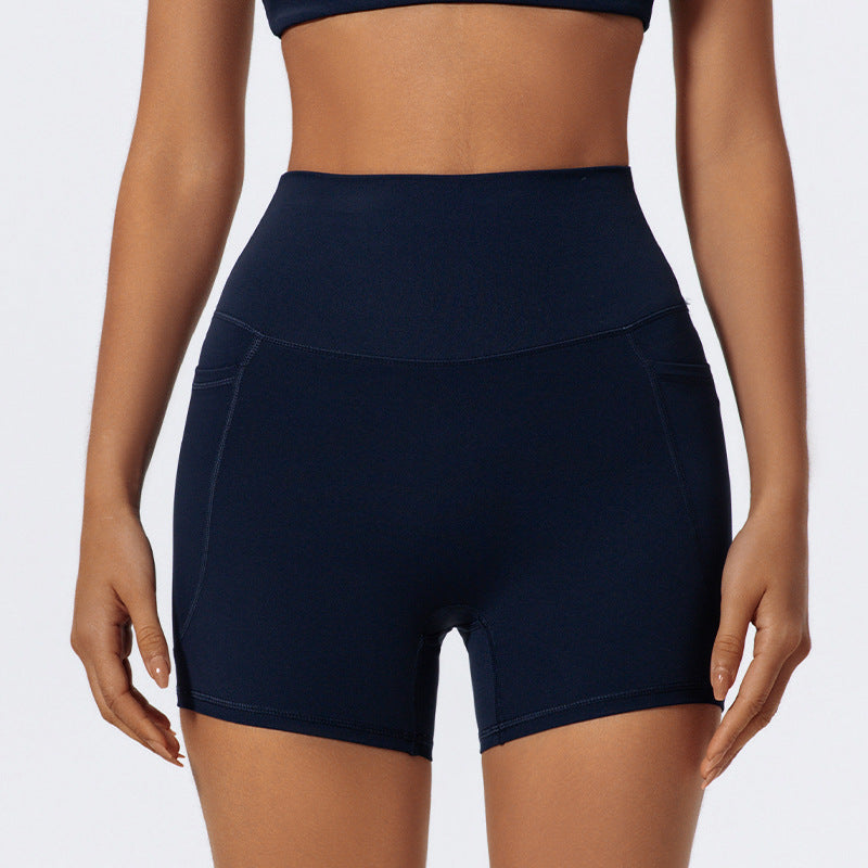 Short de yoga décontracté et respirant pour femme, couleur unie, à séchage rapide
