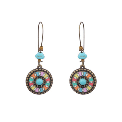 Boucles d'oreilles à pompons créatives de style ethnique bohème rétro