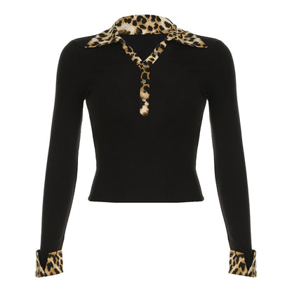 T-shirt gothique à manches longues et coutures en maille pour fille sexy