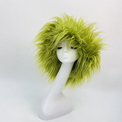 Chapeau de paille en fausse fourrure pour femme, couleurs unies