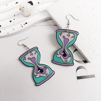Pendientes acrílicos de Halloween para mujer con diseño de calavera de Diablo, fresa y lápida