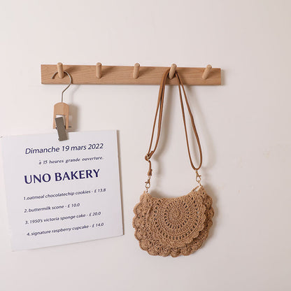 Bolso de hombro bohemio informal tejido - Mediano