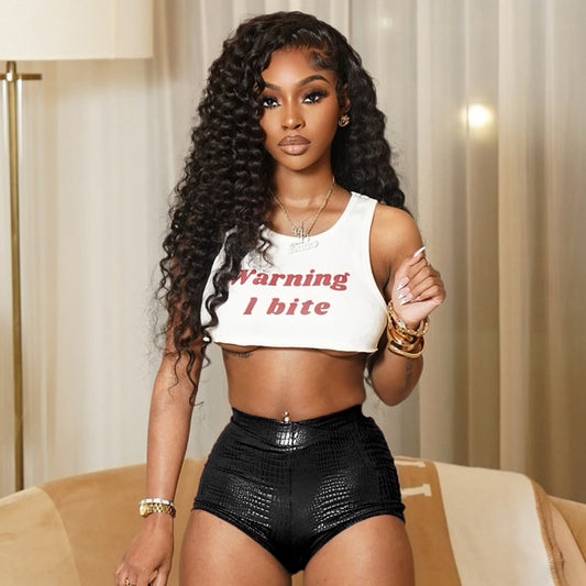Women Fashion Sexy Solid Color Pu Snake Pattern Leather Low Waist Shorts