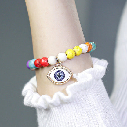 Pulsera Bohemia Multicolor Turquesa Ojo del Diablo para Mujer