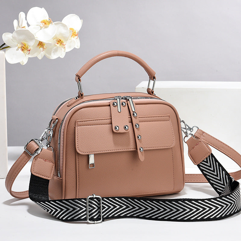 Bolso pequeño cuadrado de color sólido informal de moda para mujer