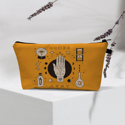 Bolsa de cosméticos portátil con diseño de mal de ojo para mujer