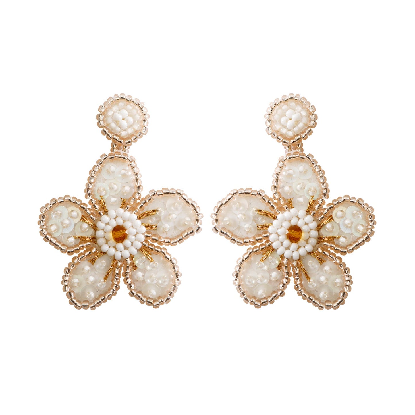 Boucles d'oreilles bohèmes en perles florales pour femmes