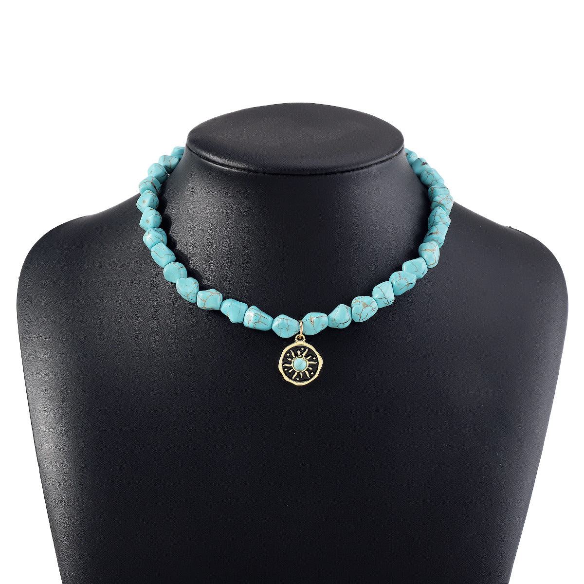 Bohemian Irregular Beaded Turquoise Necklace