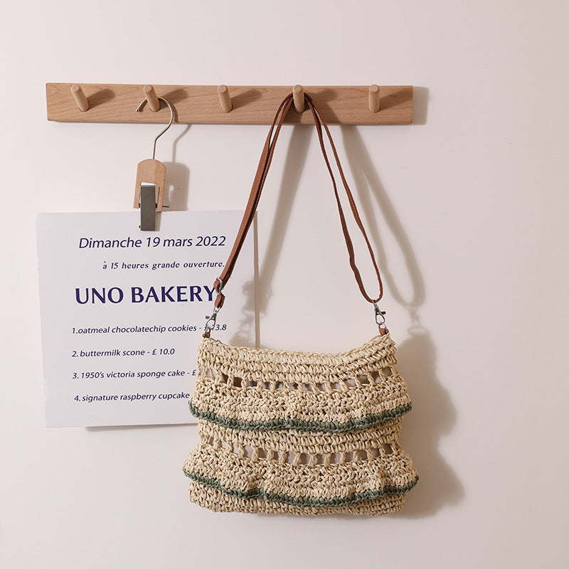Bolso tote tejido informal de estilo bohemio para vacaciones