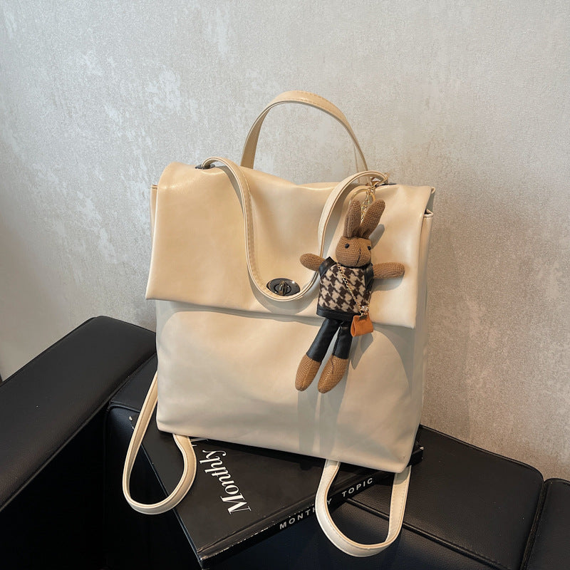 College Style Retro Women Backpack in PU Material