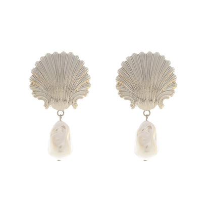 Bohemian Exaggerated Holiday Style Alloy Shell Earrings