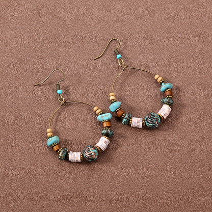 Boucles d'oreilles vintage de style ethnique bohème