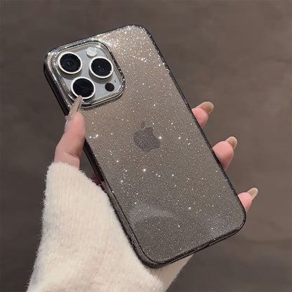 Women Fashion Silicone Glitter Transparent Phone Case for iPhone
