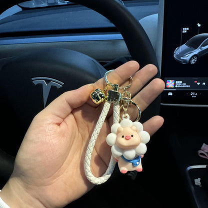 Cartoon Sunflower Pig Doll Key Chain Bag Pendant