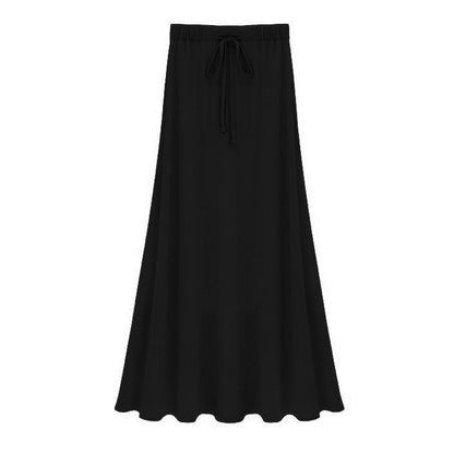 Falda larga informal de color liso a la moda para mujer