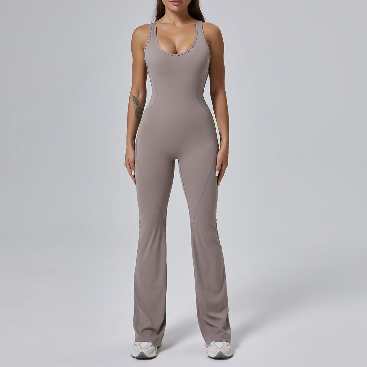 Women Fashion Casual Solid Color Backless Jumpsuits