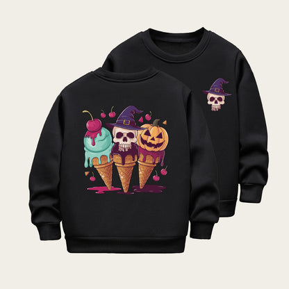 Kids Toddler Boys Girls Casual Halloween Cartoon Fleece Sweatshirt