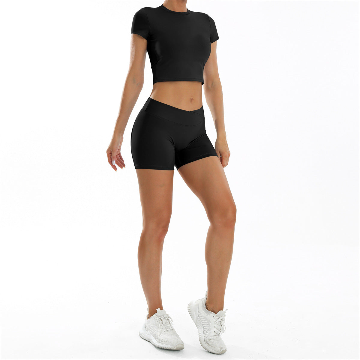Women Yoga Solid Color Sports Two-Piece Set