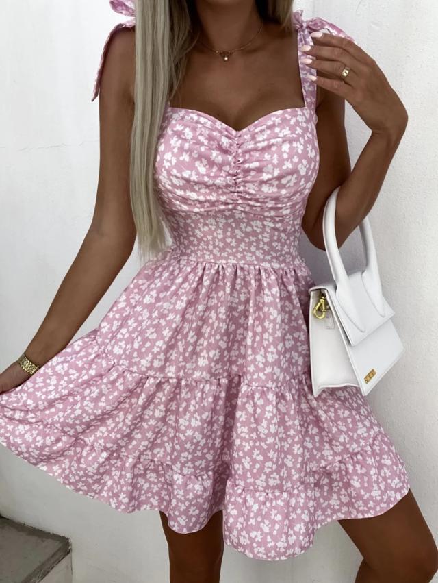 Summer Vacation Women Floral Print Sundress