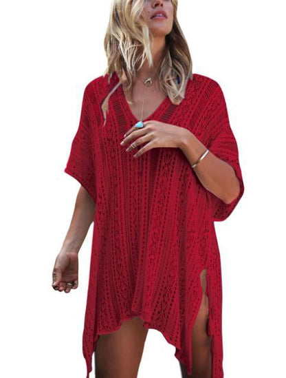 Traje de baño de punto holgado informal para mujer
