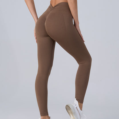 Women Fashion Sexy Solid Color High Waist Yoga Pants