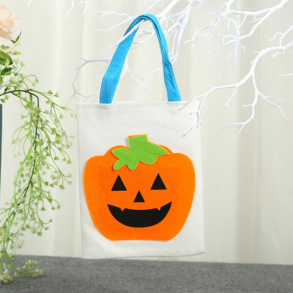 Bolso de mano de arpillera de Halloween para mujer, material de lino