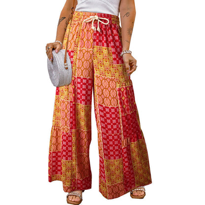 Women Casual Vacation Floral Printed Loose Pants