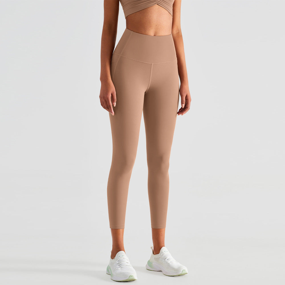 Pantalon de yoga taille haute uni pour femme