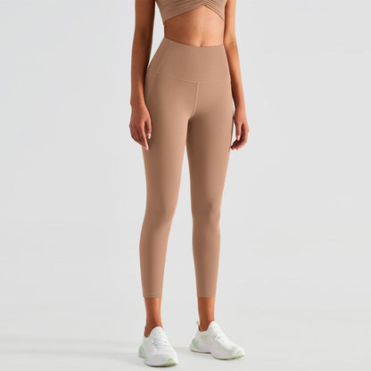 Pantalon de yoga taille haute uni pour femme