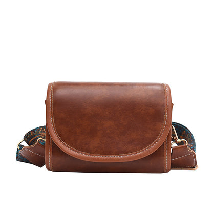 Bolso bandolera cuadrado de color sólido retro de moda para mujer