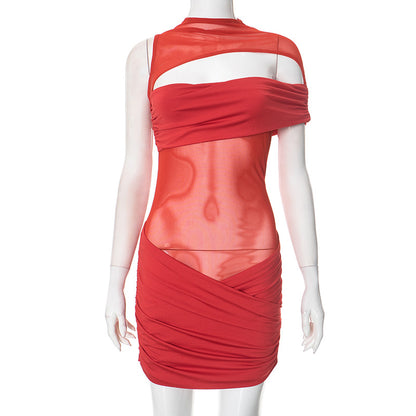 Vestido de malla sexy de moda para mujer