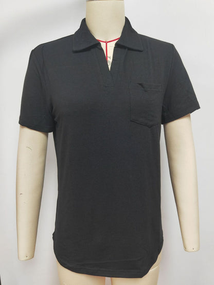 T-shirt basique à manches courtes pour femme, couleur unie, printemps et été