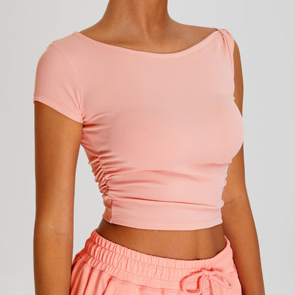 Women Fashion Casual Solid Color Irregular T-Shirt