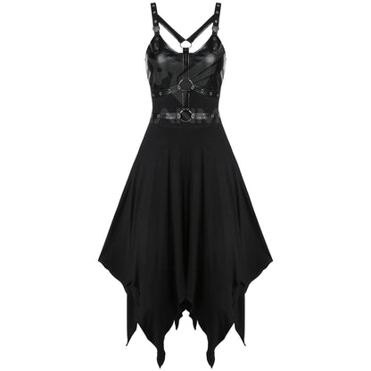 Robe à ourlet irrégulier style gothique pour femme