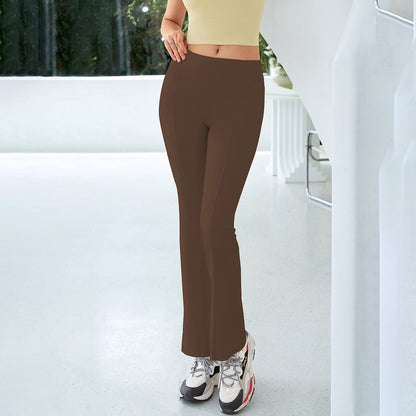 Pantalones de yoga de cintura alta de color sólido casuales de moda para mujer