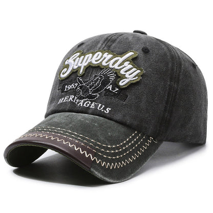 Gorra vintage de algodón bordada para exteriores