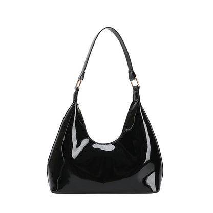 Simple Solid Color Retro Bright Underarm Bag