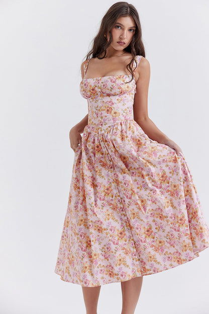 Vestido informal con estampado de flores diminutas para mujer