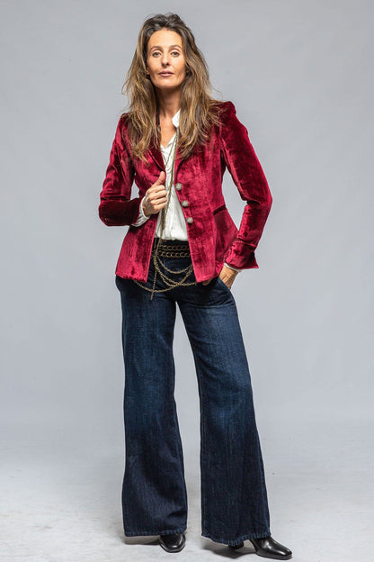 Manteau élégant en velours à manches longues pour femme