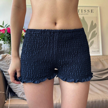 Pantalones cortos plisados ​​de color sólido sexys de moda para mujer